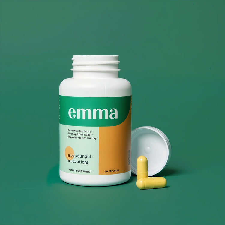 Emma Gut Health Relief Supplement, Doctor Endorsed Formula for Women & Men, Leaky Gut & Digestive Support for Constipation, Bloating & Gas Relief with Berberine, Resveratrol, Quercetin, 60 Caps